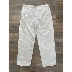 Tasso Elba Island 34x30 Beige Beach Resort Straight 100% Linen Mens Pants